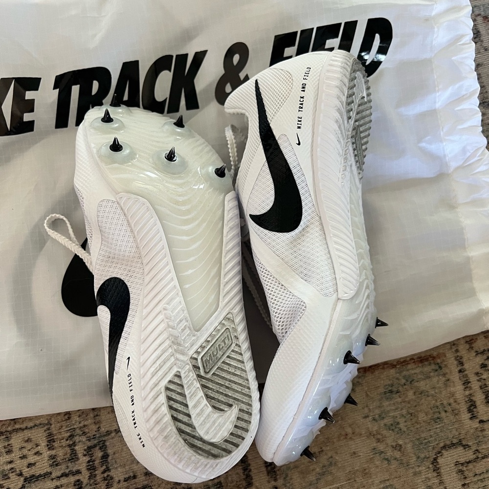Nike White Multi Track Spikes